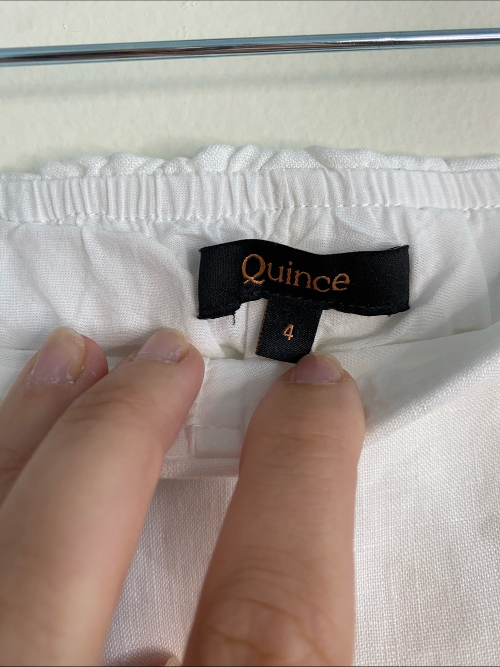 Quince 100% European Linen Skort White Elastic-Waist Size 4 - Picture 4 of 11